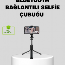 Mey İthalat® Bluetooth Selfie Çubuğu – 360° Dönebilen Başlık, Kablosuz Bağlantı