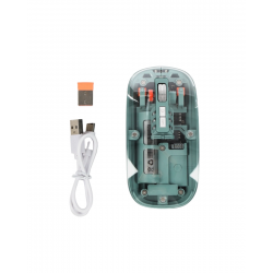 Mey İthalat® Bluetooth ve 2.4G USB Destekli Pilli Kablosuz Şeffaf Mouse