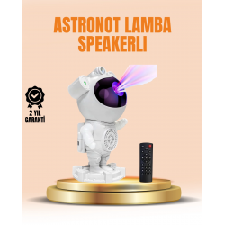 Mey İthalat® Bluetooth ve Dahili Ses Özellikli Astronot Projeksiyon Lambası