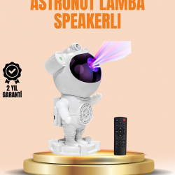 Mey İthalat® Bluetooth ve Dahili Ses Özellikli Astronot Projeksiyon Lambası