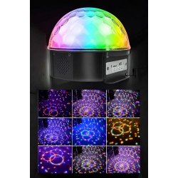 Mey İthalat® Bluetooth ve Uzaktan Kumandalı Çok Renkli Masaüstü Disko Topu