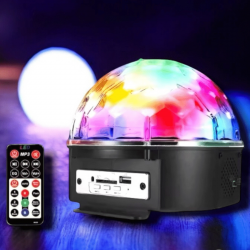 Mey İthalat® Bluetooth ve Uzaktan Kumandalı Çok Renkli Masaüstü Disko Topu