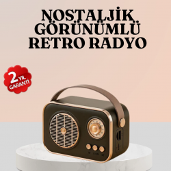Mey İthalat® Bluetooth’lu Retro Radyo – FM Destekli Nostaljik Hoparlör