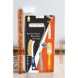 Mey İthalat® Boyama Seti - Kestirme Fırça -10cm Rulo Fırça - yedek rulo- Tel Fırça