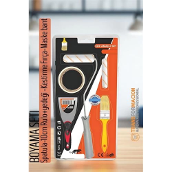 Mey İthalat® Boyama Seti - Spatula-10cm Rulo +yedeği -Kestirme Fırça-Maskeleme bant