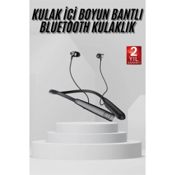 Mey İthalat® Boyun Askılı 100 Saat Kablosuz Kulaklık Göstergeli Bluetooth Kulaklık