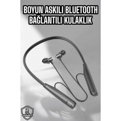 Mey İthalat® Boyun Bantlı Bluetooth Kulaklık Yüksek Ses Kaliteli 100 Saat Kulaklık