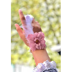 Mey İthalat® Bride to be Nedime Gelin Bilekliği Tüy ve İnci Boncuk Detaylı Pembe Renkli Bekarlığa Veda Partisi Bilekliği 10 Adet