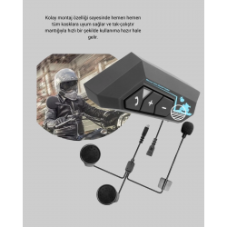 Mey İthalat® BT22 Kask İçi Bluetooth Kulaklık Hızlı Eşleşme ve Gürültü Önleyici Mikrofon