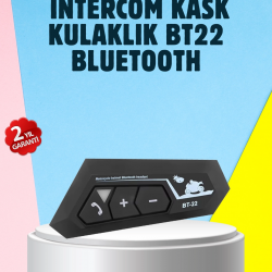 Mey İthalat® BT22 Motosiklet Kask İçi Bluetooth Kulaklık İnterkom Destekli