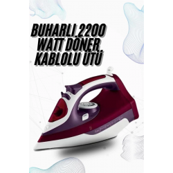 Mey İthalat® Buharlı Kablolu Ütü 2200 Watt Kireçlenme Önleyici Şok Buharlı