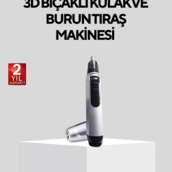 Mey İthalat® Burun Kulak ve Kaş Tıraş Makinesi 3D Keskin Bıçaklı Pil ile Çalışan