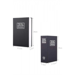 Mey İthalat® Büyük Boy Anahtarlı Kitap Görünümlü Gizli Kasa Çelik Kasa Altın Kasası