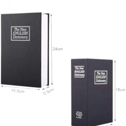 Mey İthalat® Büyük Boy Anahtarlı Kitap Görünümlü Gizli Kasa Çelik Kasa Altın Kasası