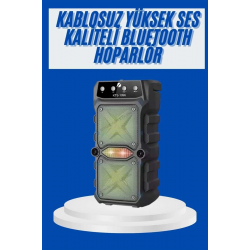 Mey İthalat® Büyük Boy Bluetooth Hoparlör Çoklu Bağlantı Çift Çıkışlı Taşınabilir Kesintisiz