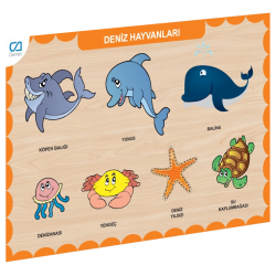 Mey İthalat® CAAHS-3212 AHŞAP DENİZ HAYVANLARI BUL-TAK