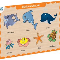 Mey İthalat® CAAHS-3212 AHŞAP DENİZ HAYVANLARI BUL-TAK