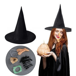 Mey İthalat® Cadı Şapkası Cadı Tırnakları Cadı Burnu Cadı Çenesi Cadı Diş Seti