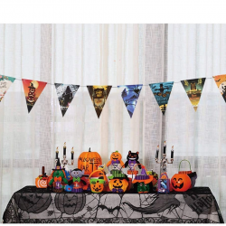 Mey İthalat® Cadılar Bayramı Halloween Flama Bayrak Banner Süs 8 li 3 Metre