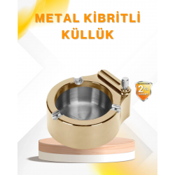 Mey İthalat® Çakmak Entegreli Küllük Yeniden Doldurulabilir Metal Gövde