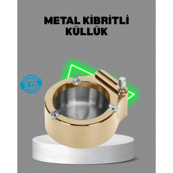 Mey İthalat® Çakmaklı Küllük Paslanmaz Metal Dayanıklı Tasarım