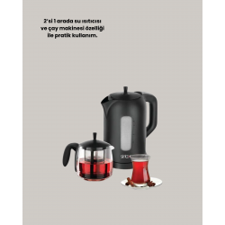 Mey İthalat® Cam Demlikli 20 Bardak Kapasiteli Elektrikli Çaycı