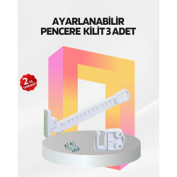 Mey İthalat® Cam Pencere Güvenlik Kilidi Açılma Sınırlayıcı Aparat 3 Adet