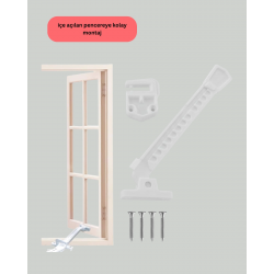 Mey İthalat® Cam Pencere Güvenlik Kilidi Açılma Sınırlayıcı Aparat 3 Adet