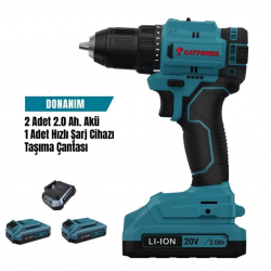 Mey İthalat® Cat Power 4213 Akülü Vidalama 2,0 Ah Çift Akülü