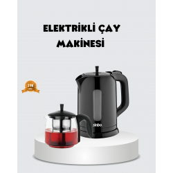 Mey İthalat® Çaycı Cam Demlikli 1800W Güçlü ve Sıcak Tutmalı Elektrikli Çay Makinesi