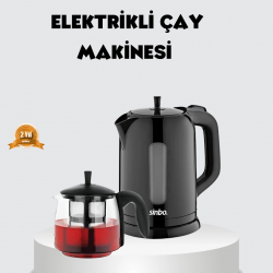 Mey İthalat® Çaycı Cam Demlikli 1800W Güçlü ve Sıcak Tutmalı Elektrikli Çay Makinesi