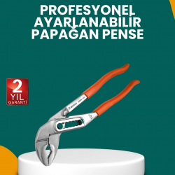 Mey İthalat® Çelik Alaşımlı Ayarlı Papağan Pense Yalıtımlı Sap