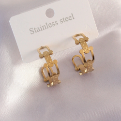 Mey İthalat® Çelik Gold Renk Tifanny Zincir Model Kadın Küpe