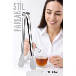 Mey İthalat® Çelik Şeker Maşası 13 CM | Buz, Limon ve Küp Şeker Servis Maşası