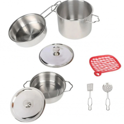 Mey İthalat® Çelik Tencere Tava Seti 8 Parça