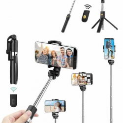 Mey İthalat® Cep Telefonu Tripod Standı Manyetik Selfie Sopa Bluetooth Uzaktan Kumandalı