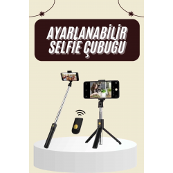 Mey İthalat® Cep Telefonu Tripod Standı Manyetik Selfie Sopa Bluetooth Uzaktan Kumandalı
