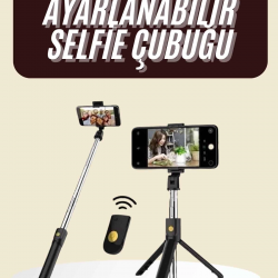 Mey İthalat® Cep Telefonu Tripod Standı Manyetik Selfie Sopa Bluetooth Uzaktan Kumandalı