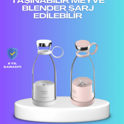 Mey İthalat® Çevre Dostu Cam Gövdeli Kablosuz Smoothie Blender