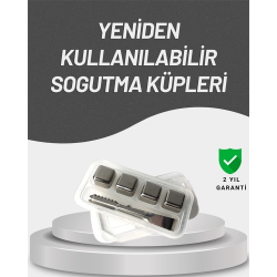 Mey İthalat® Çevre Dostu Metal Buz Küpü ve Kullanışlı Klips Seti