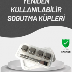 Mey İthalat® Çevre Dostu Metal Buz Küpü ve Kullanışlı Klips Seti