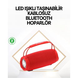 Mey İthalat® Çevreleyen Sesli RGB Destekli Kablosuz Taşınabilir Hoparlör