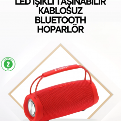 Mey İthalat® Çevreleyen Sesli RGB Destekli Kablosuz Taşınabilir Hoparlör