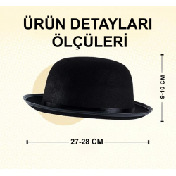 Mey İthalat® Stil Çocuk Şapkası – Siyah Melon Parti Şapkası