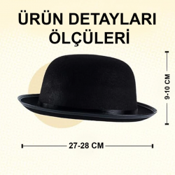 Mey İthalat® Stil Çocuk Şapkası – Siyah Melon Parti Şapkası