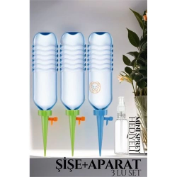 Mey İthalat® Çiçek Damlama Sulama Şişe Aparat Seti 3 Şişe