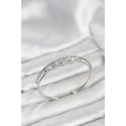 Mey İthalat® Çiçek Model Pirinç Gümüş Renk Kadın Bileklik