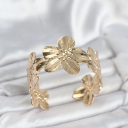 Mey İthalat® Çiçek Model Pirinç Levha Kadın Bileklik