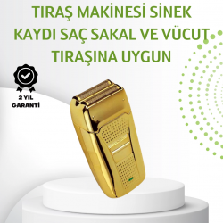 Mey İthalat® Çift Başlık ve Favori Şekillendirme Özellikli Altın Renk Tıraş Makinesi