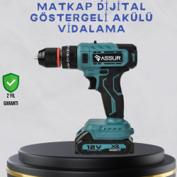 Mey İthalat® Çift Bataryalı Şarjlı Matkap Dijital Ekranlı Set